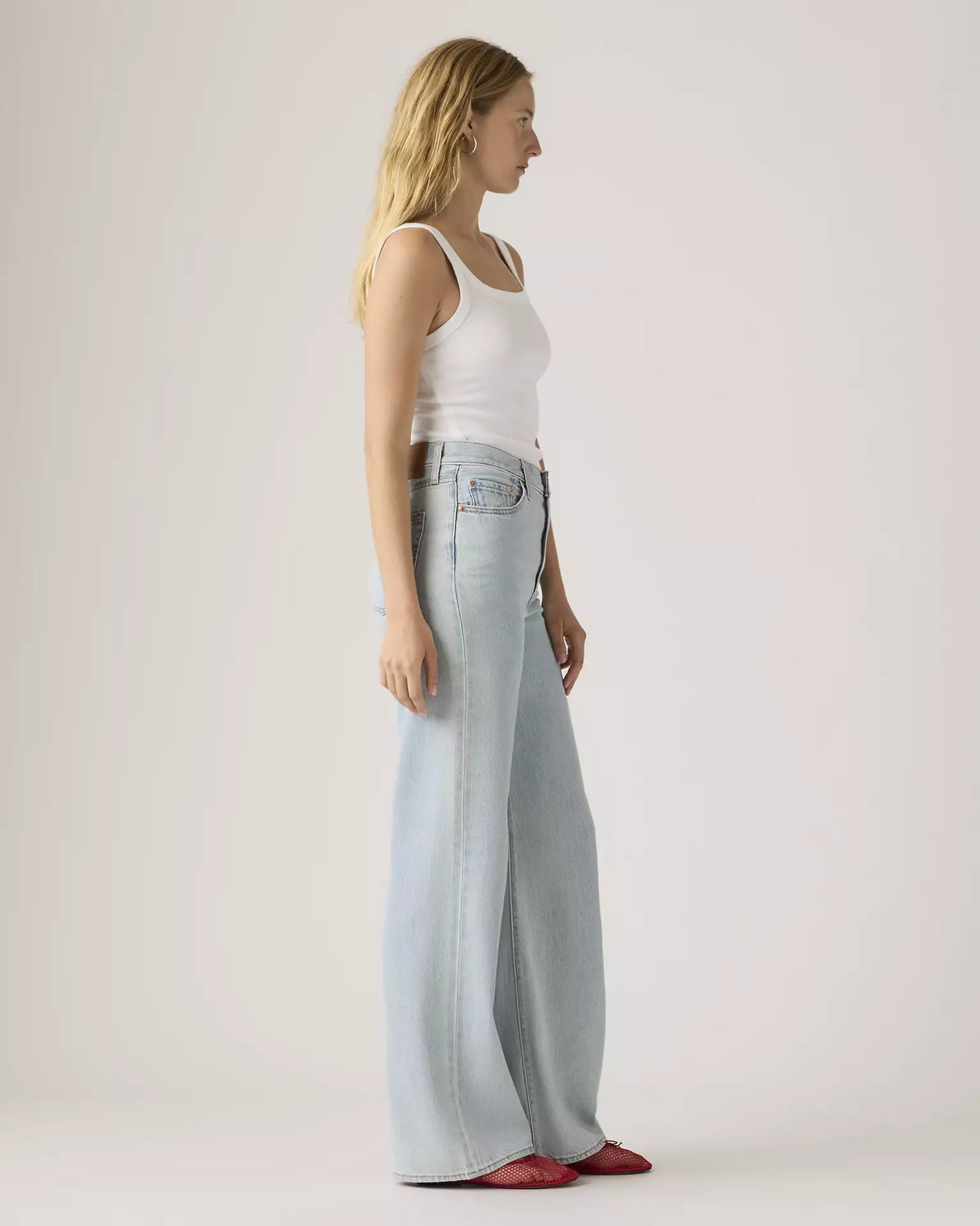 Ribcage Wide Leg Of Course Stone - Medium Wash
