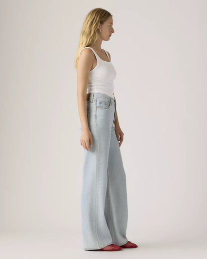Ribcage Wide Leg Of Course Stone - Medium Wash