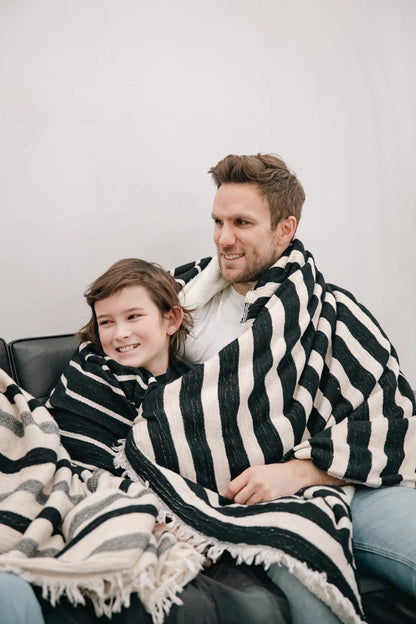 The Winslow Stripped Linen Fleece Blanket