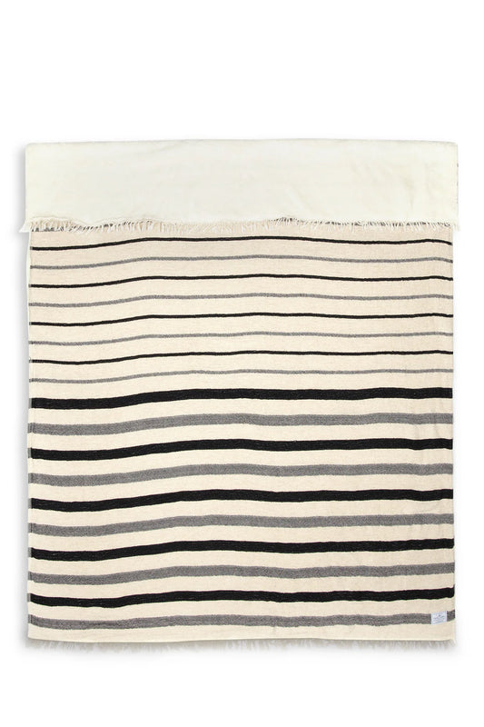 The Winslow Stripped Linen Fleece Blanket