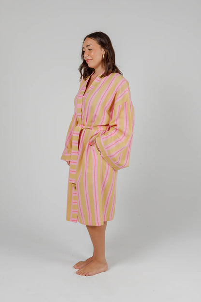 THE MISTRAL | Unisex Striped Belted Robe