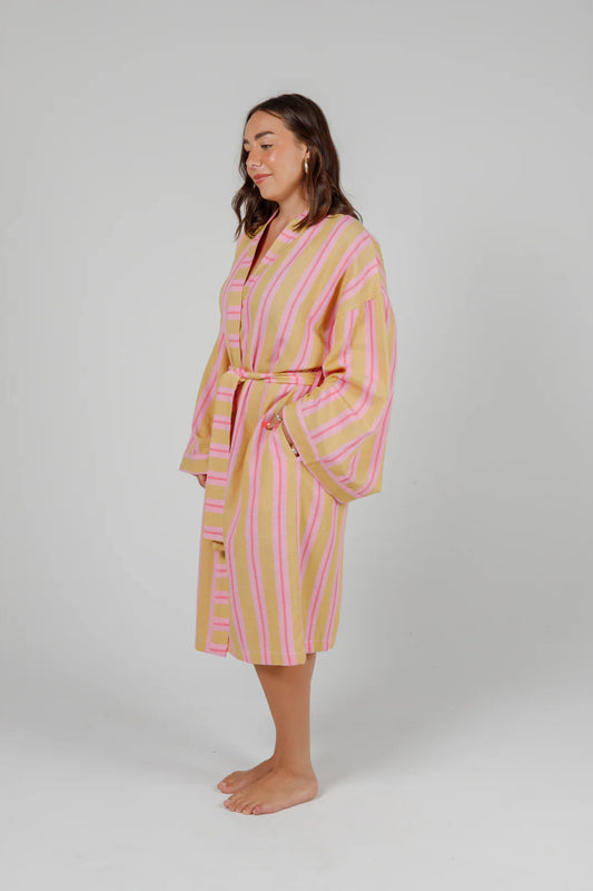 THE MISTRAL | Unisex Striped Belted Robe
