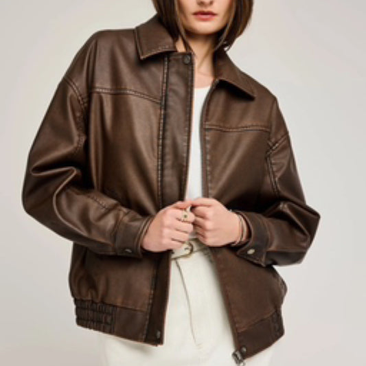 Danica Vegan Leather Bomber