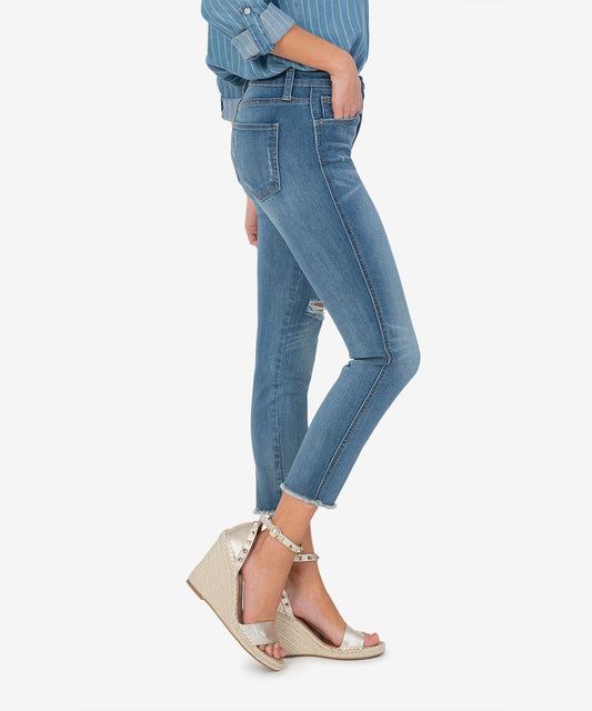 Connie High Rise Fab Ab Crop Fray Hem
