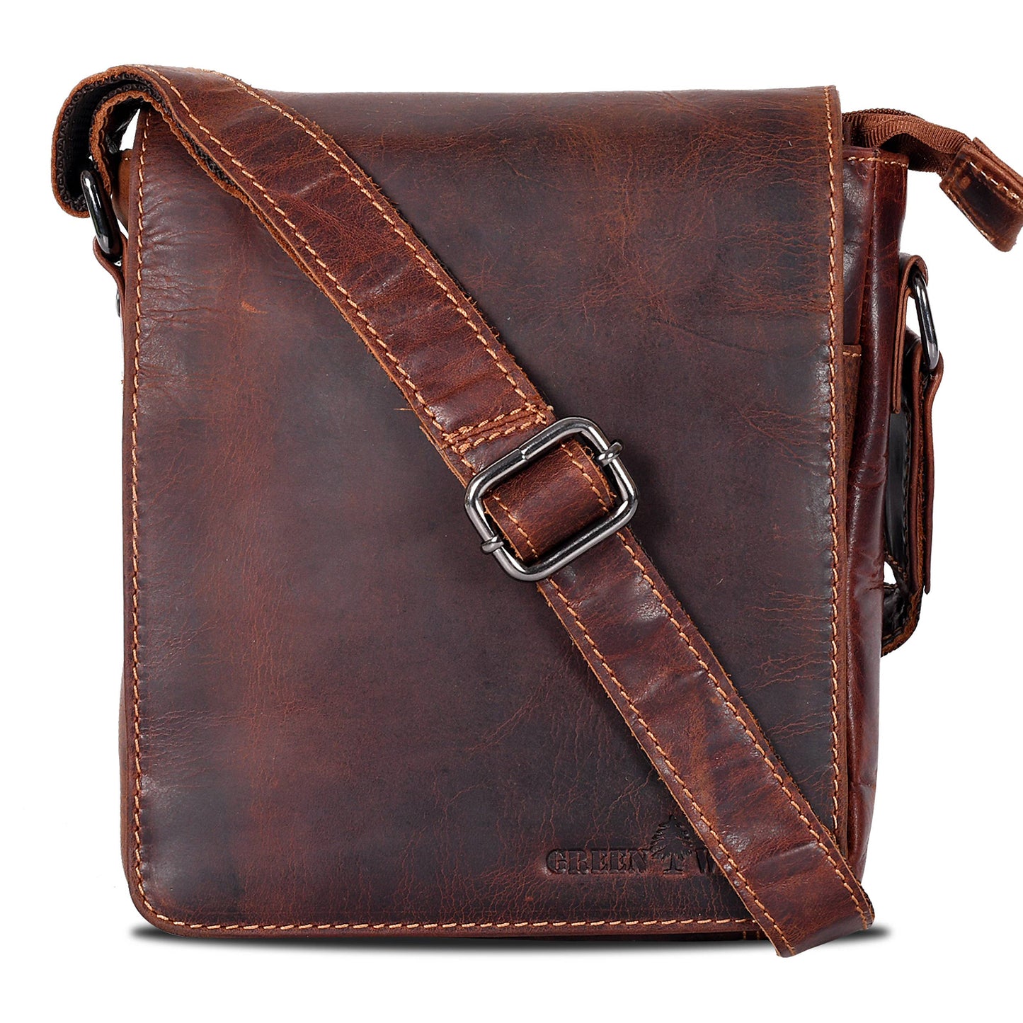 Leather Shoulder Bag Luna: Sandel
