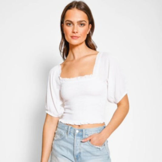 Miami Smocked Crop Top
