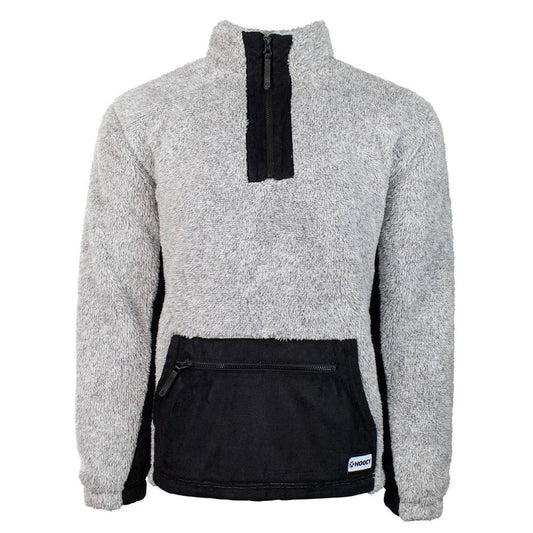 Hooey Youth Men's Grey Fleece Pullover with Black Collar and Pocket ­