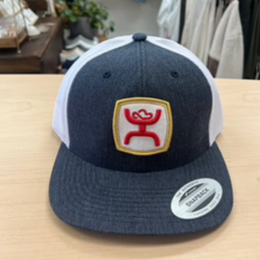 Zenith, Hooey Grey / White 6-Panel Trucker with Red and White Patch - OSFA