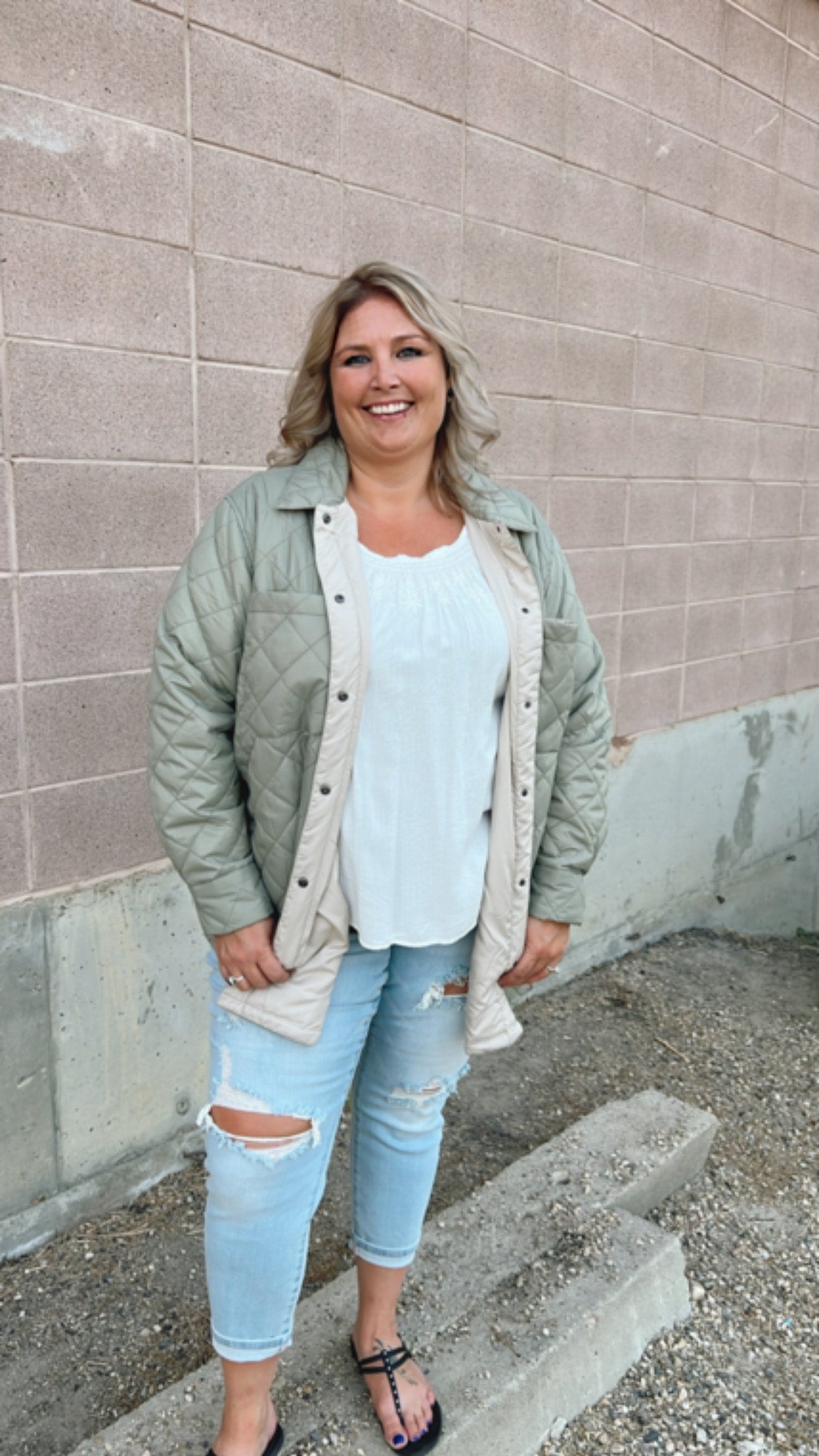 Quilted Light Puffer Shacket