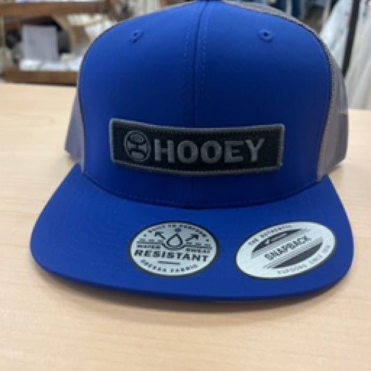 Lock-Up Hooey, Navy / Grey 6-Panel Trucker with Black / Grey Rectangle Patch - OSFA