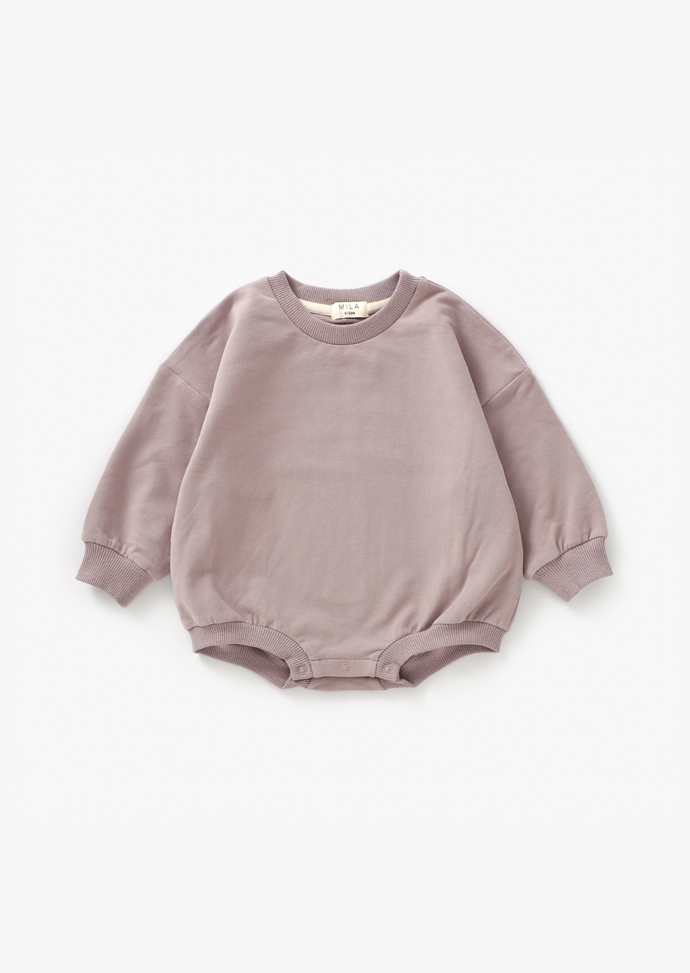 Sweatshirt Bubble Romper | Pale Mulberry: 2/3Y