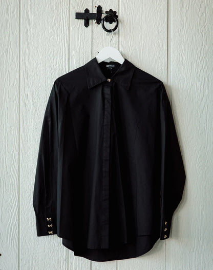Poplin Bow Button Up Shirt