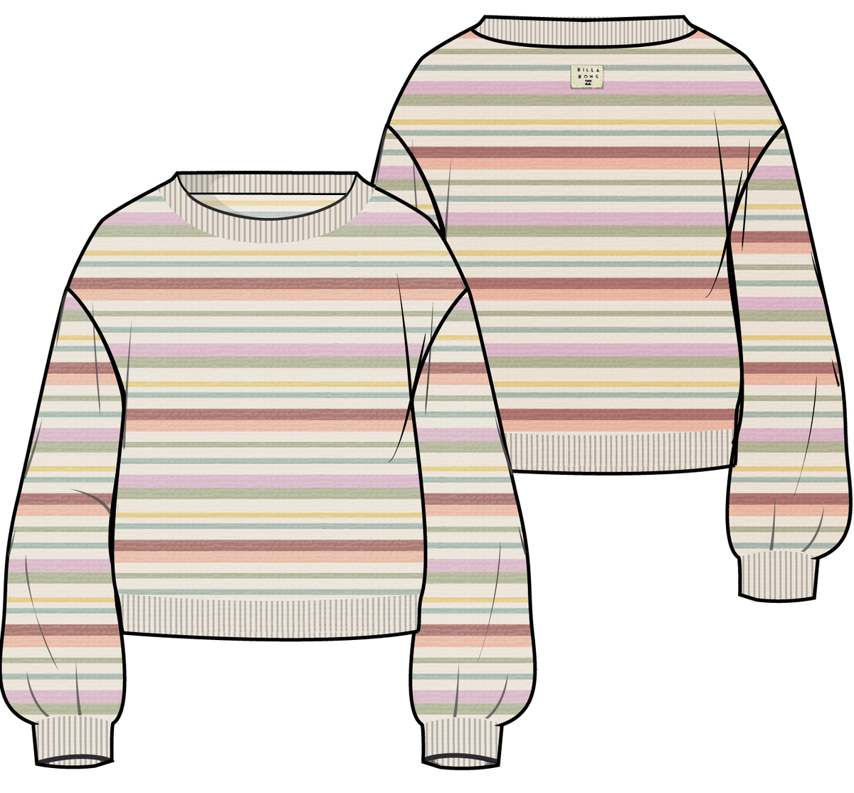 GIRLS PALM VIVA STRIPE SWEATER