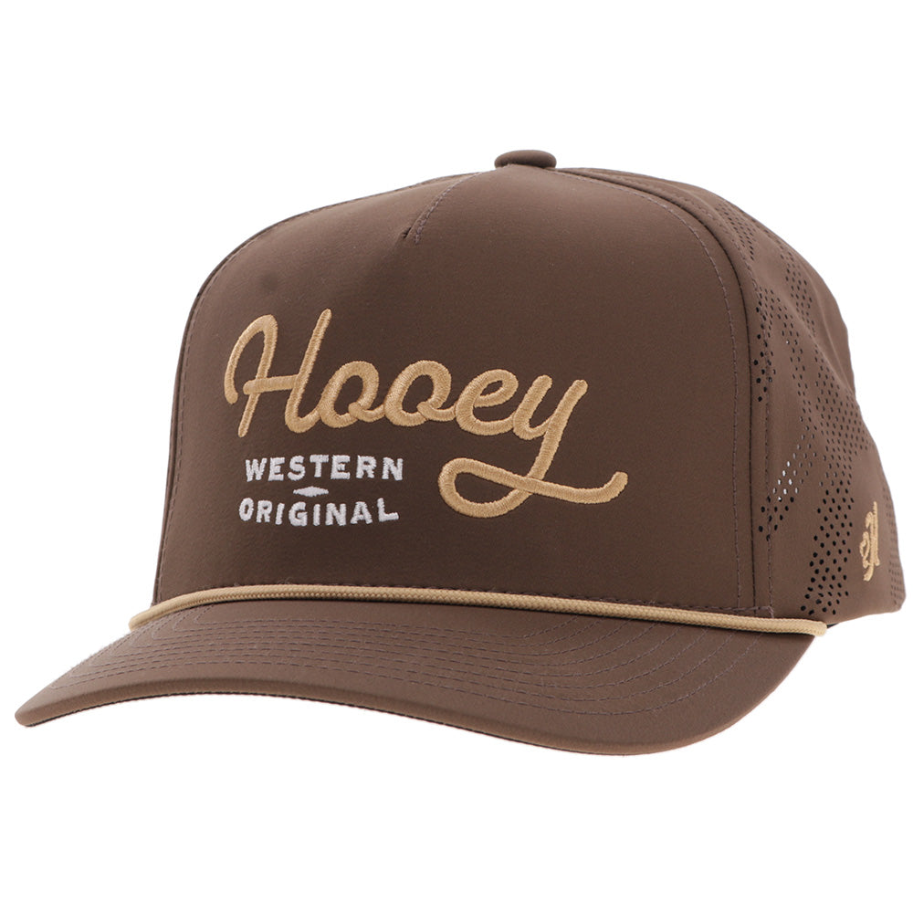OG, Brown 5-Panel Trucker with Tan / White Stitching