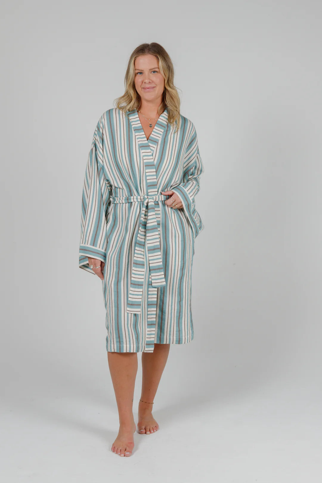 THE MISTRAL | Unisex Striped Belted Robe