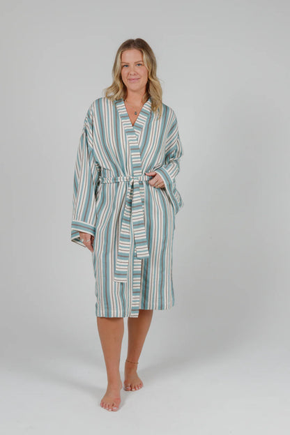THE MISTRAL | Unisex Striped Belted Robe